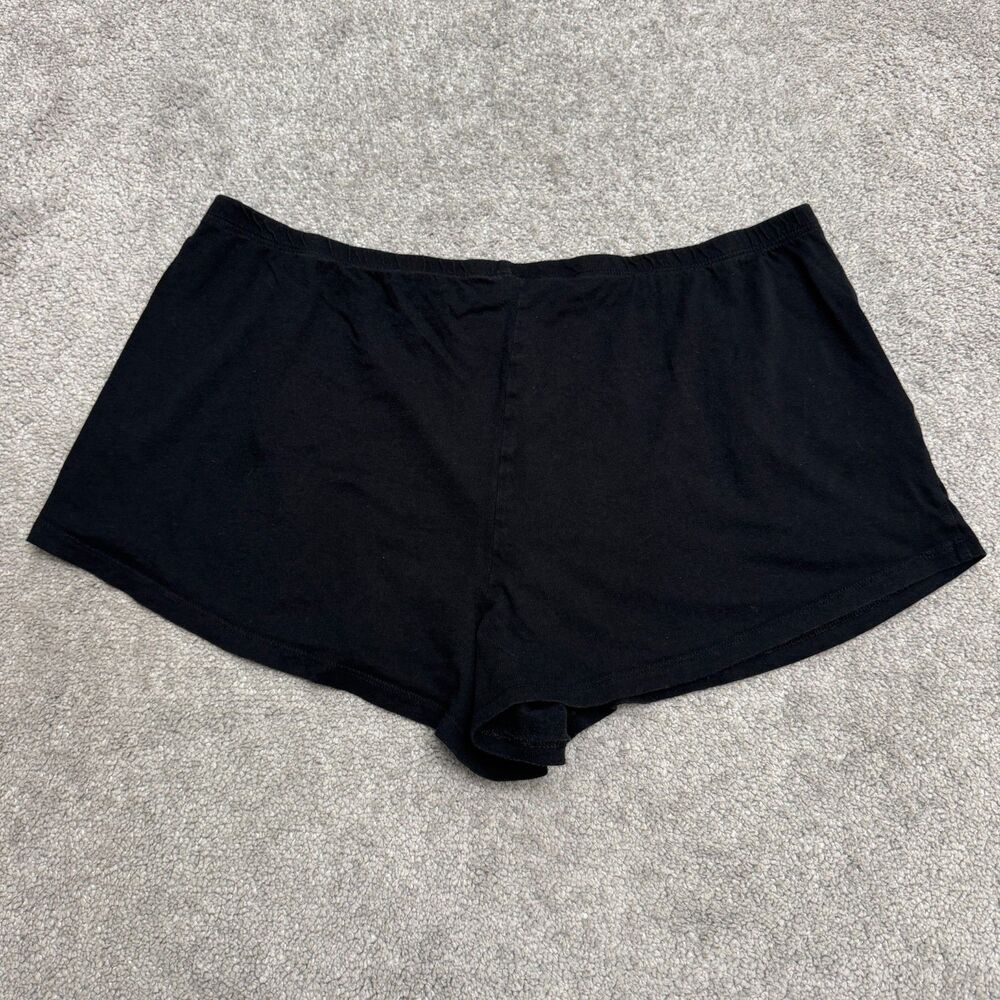 Stars Above Henley Snap Cotton Modal Lounge Pajama Shorts Women L Black Elastic